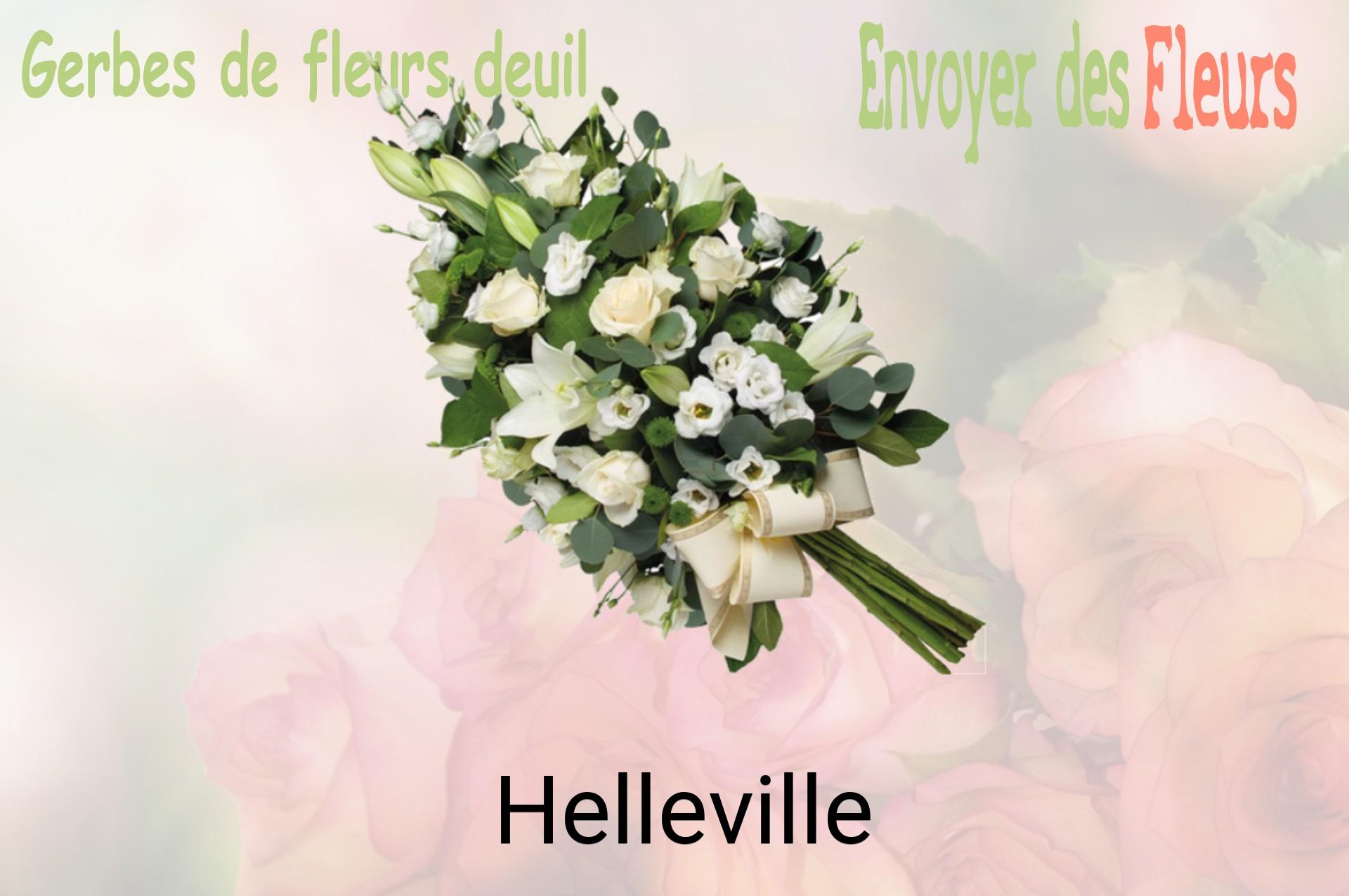 Gerbe de fleurs de deuil livrée à Helleville